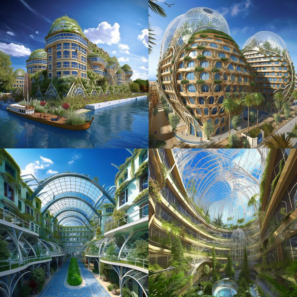 Vincent Callebaut style, Midjourney V5, render 1 of 4