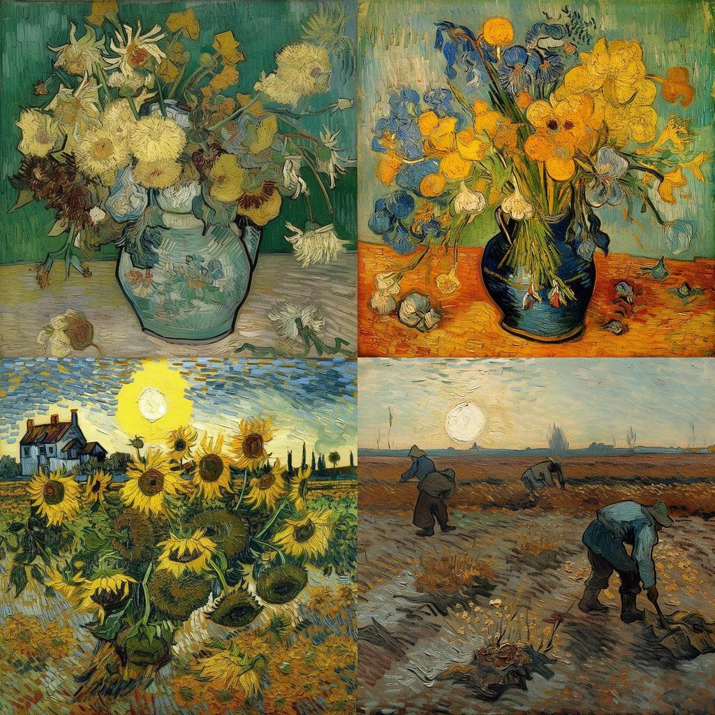 Vincent van Gogh style, Midjourney V5, render 1 of 4