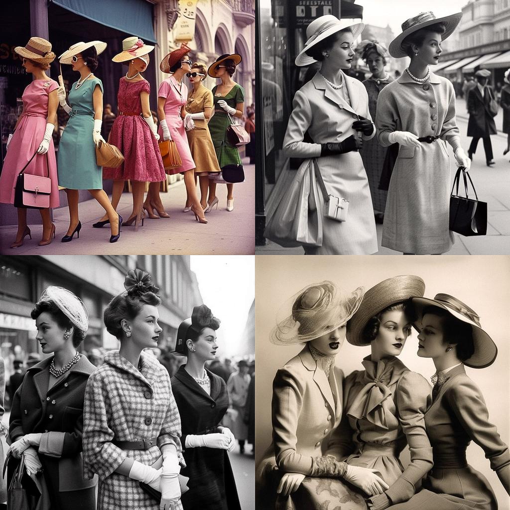 Vintage fashion style, Midjourney V5, render 1 of 4