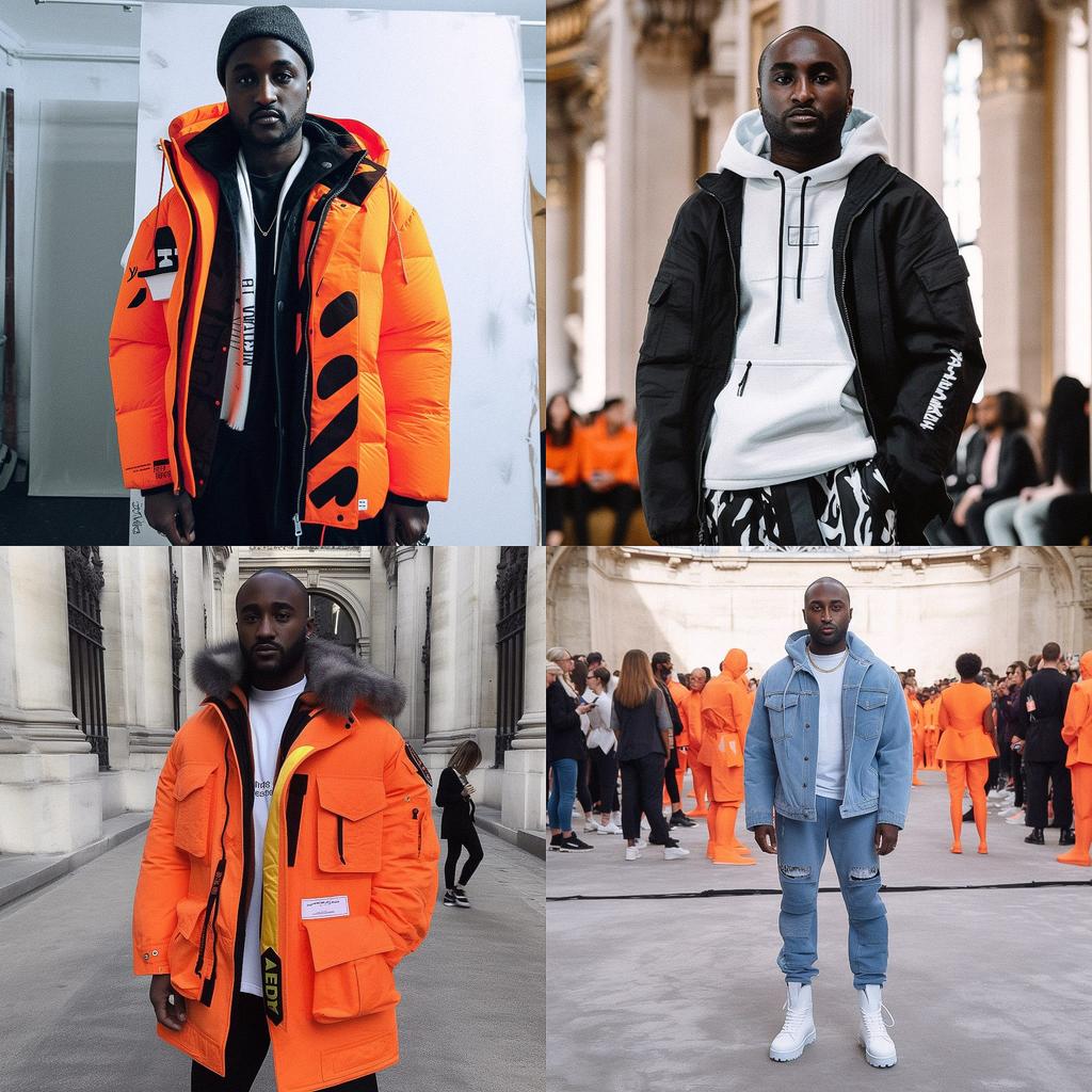 Virgil Abloh style, Midjourney V5, render 1 of 4