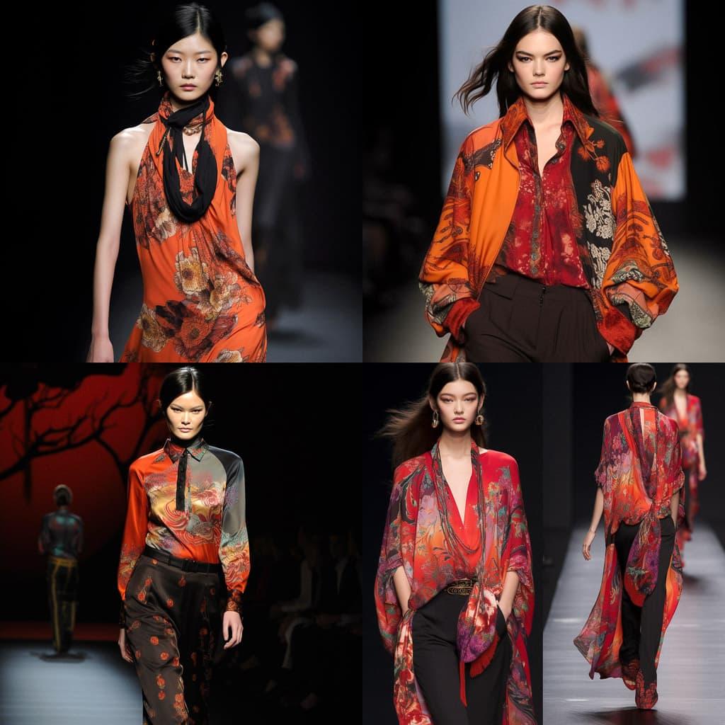 Vivienne Tam style, Midjourney V5, render 1 of 4