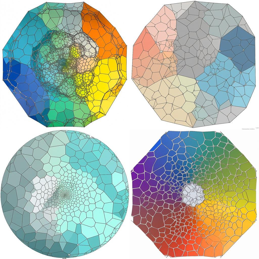 Voronoi diagram style, Midjourney V5, render 1 of 4