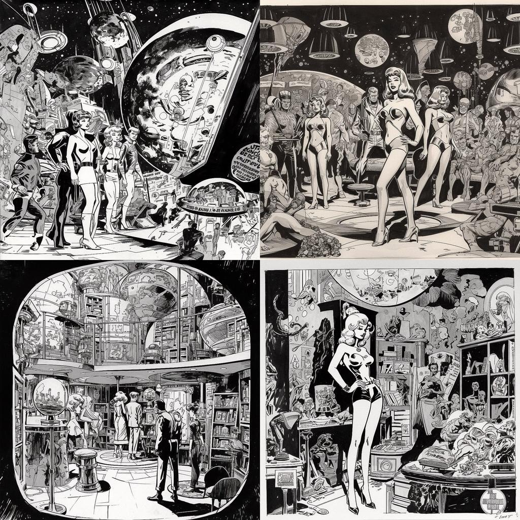 Wally Wood style, Midjourney V5, render 1 of 4