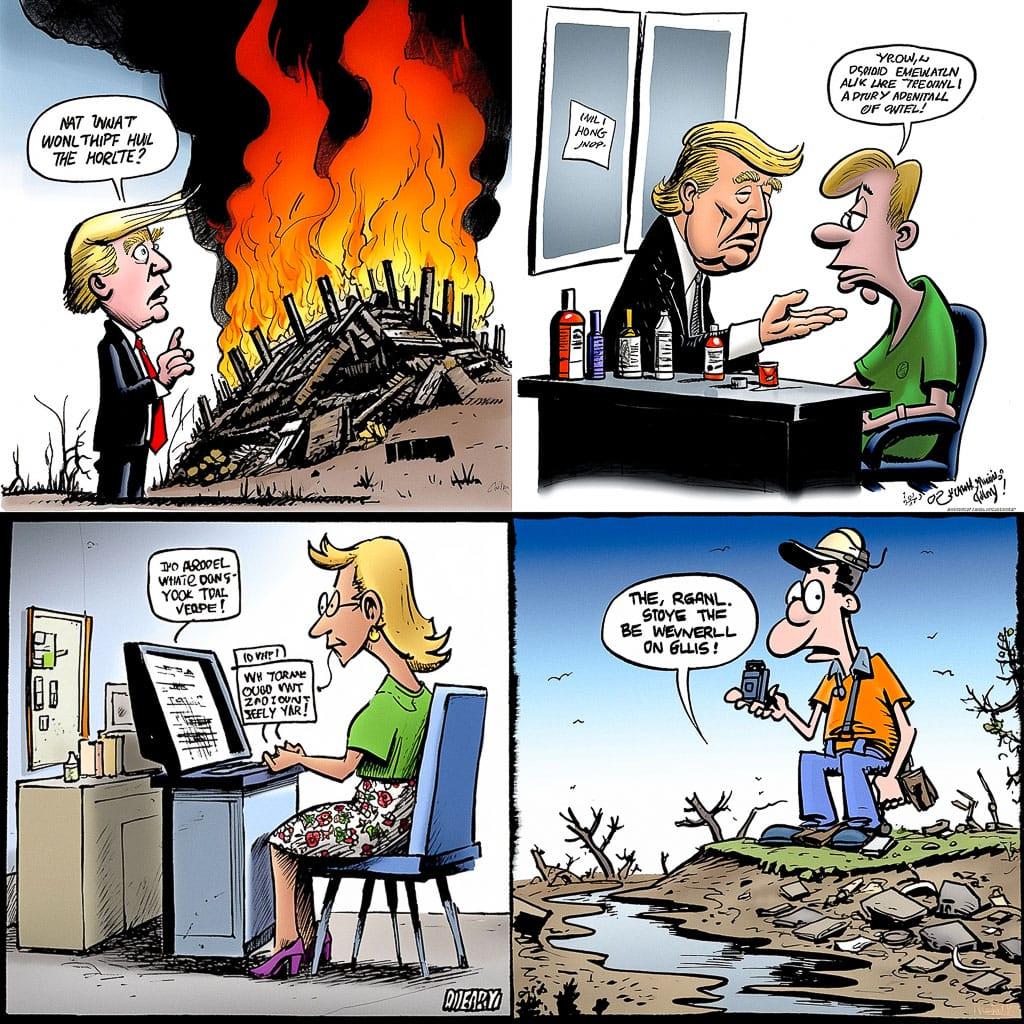 Walt Handelsman style, Midjourney V5, render 1 of 4