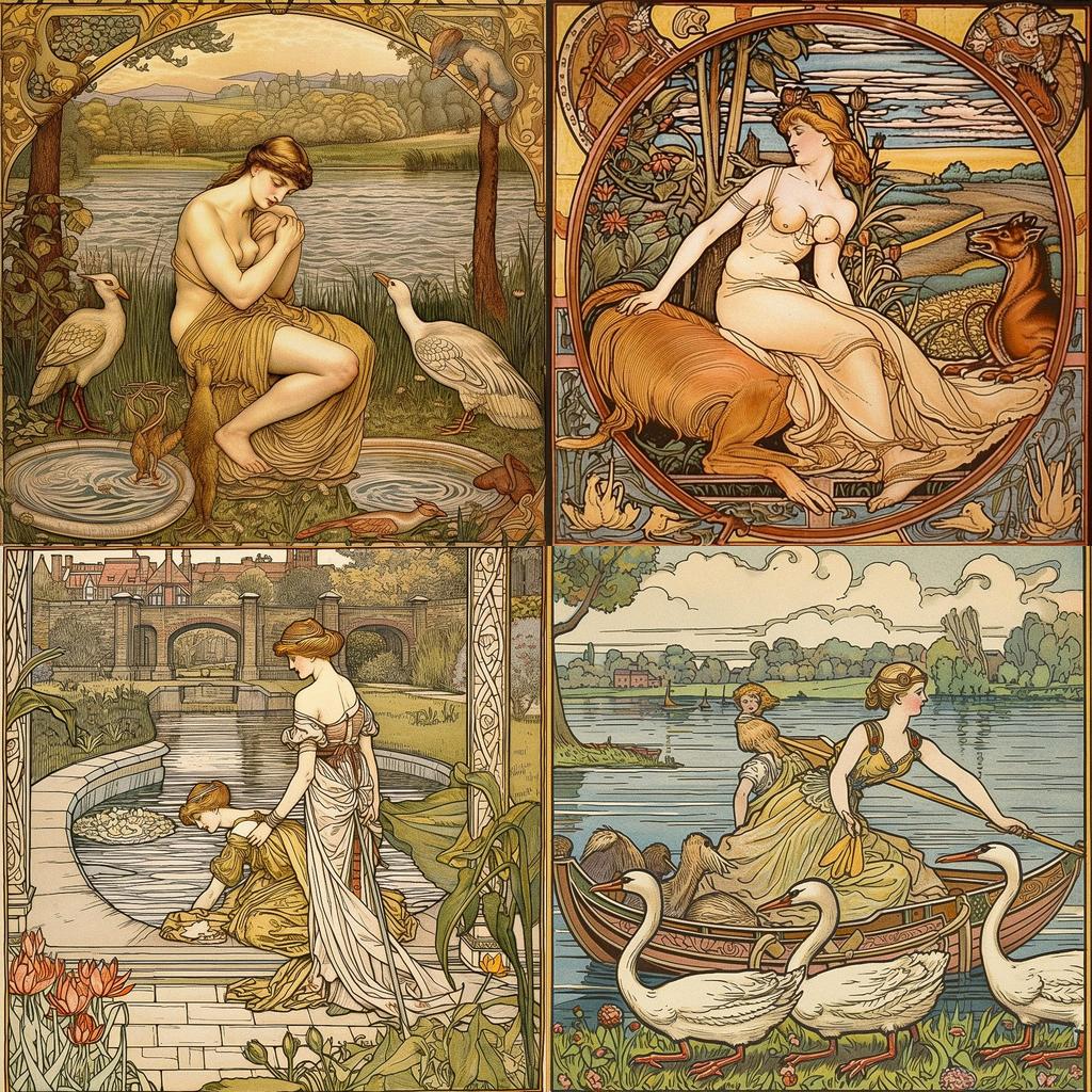 Walter Crane style, Midjourney V5, render 1 of 4