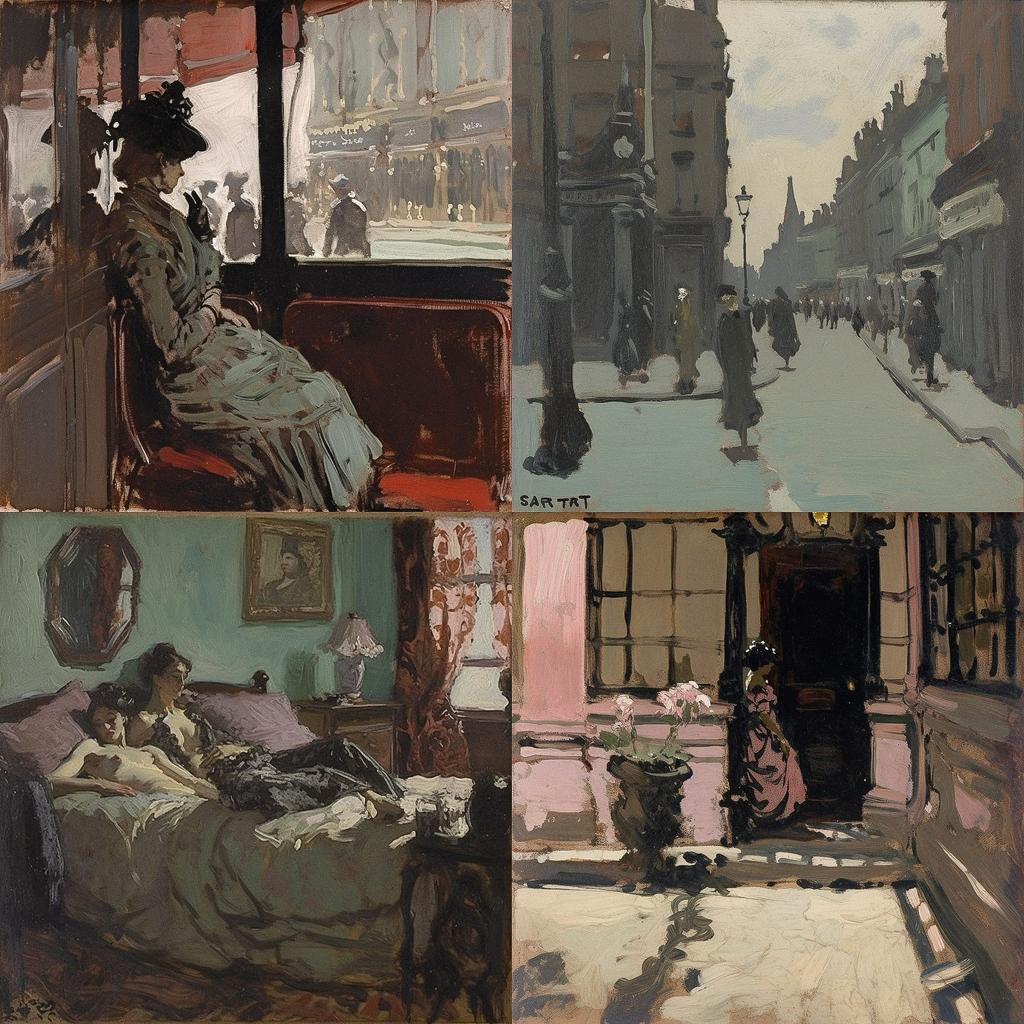 Walter Sickert style, Midjourney V5, render 1 of 4