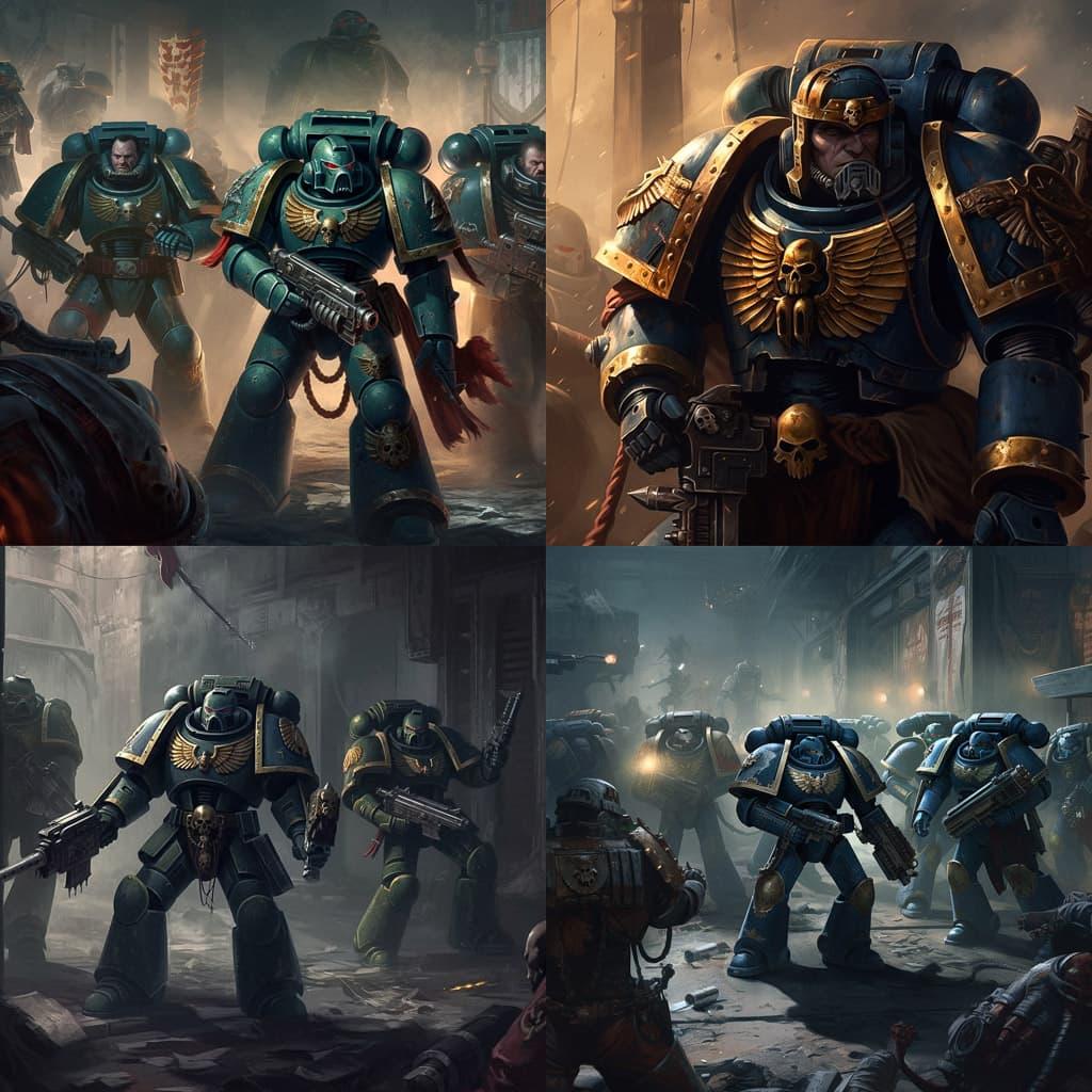 Warhammer 40,000 style, Midjourney V5, render 1 of 4