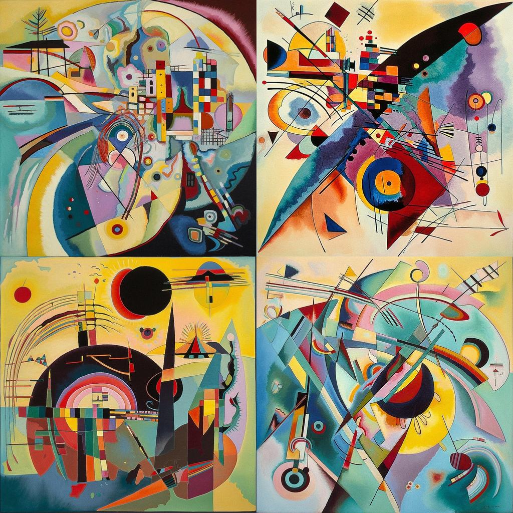 Wassily Kandinsky style, Midjourney V5, render 1 of 4
