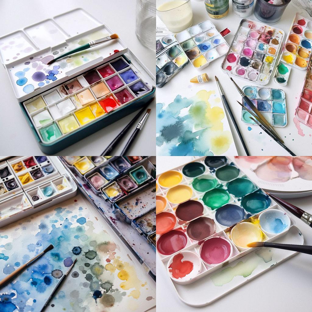 Watercolor paint style, Midjourney V5, render 1 of 4