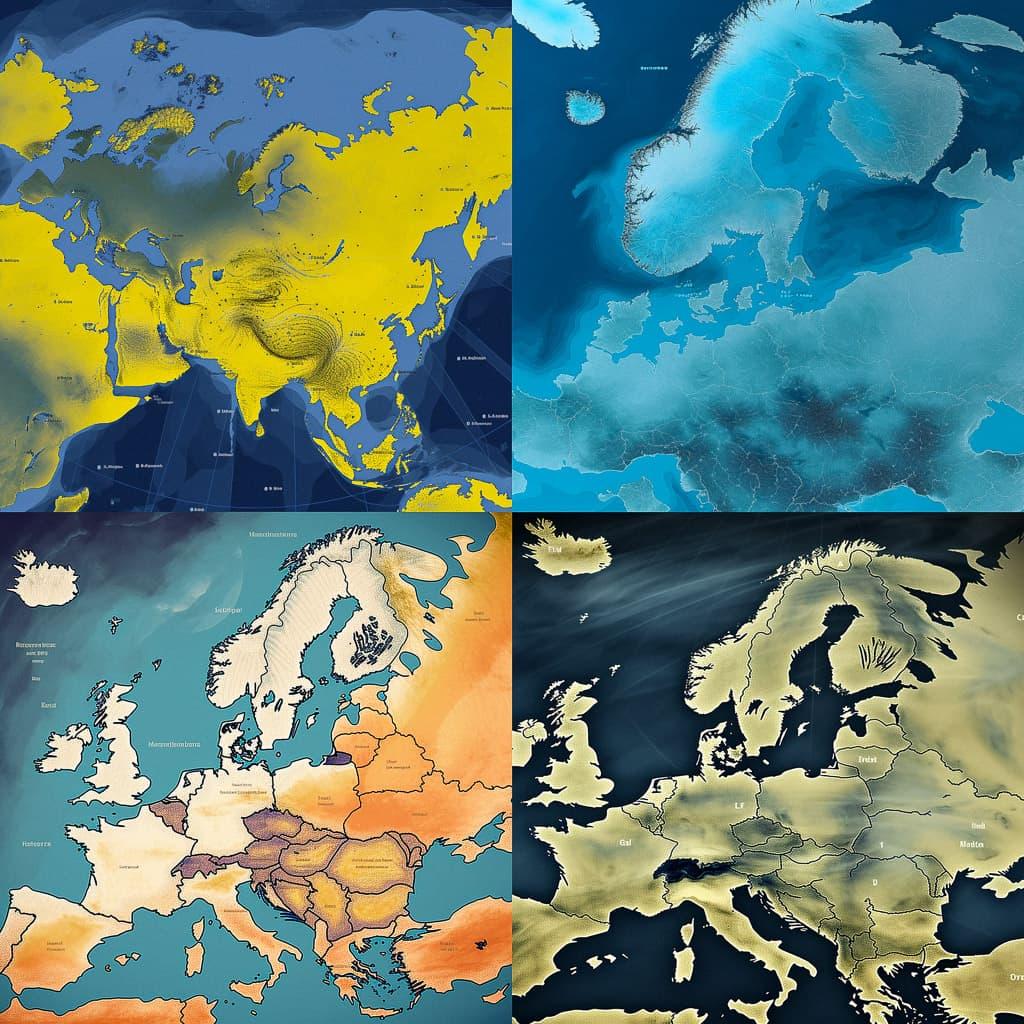 Weather map style, Midjourney V5, render 1 of 4