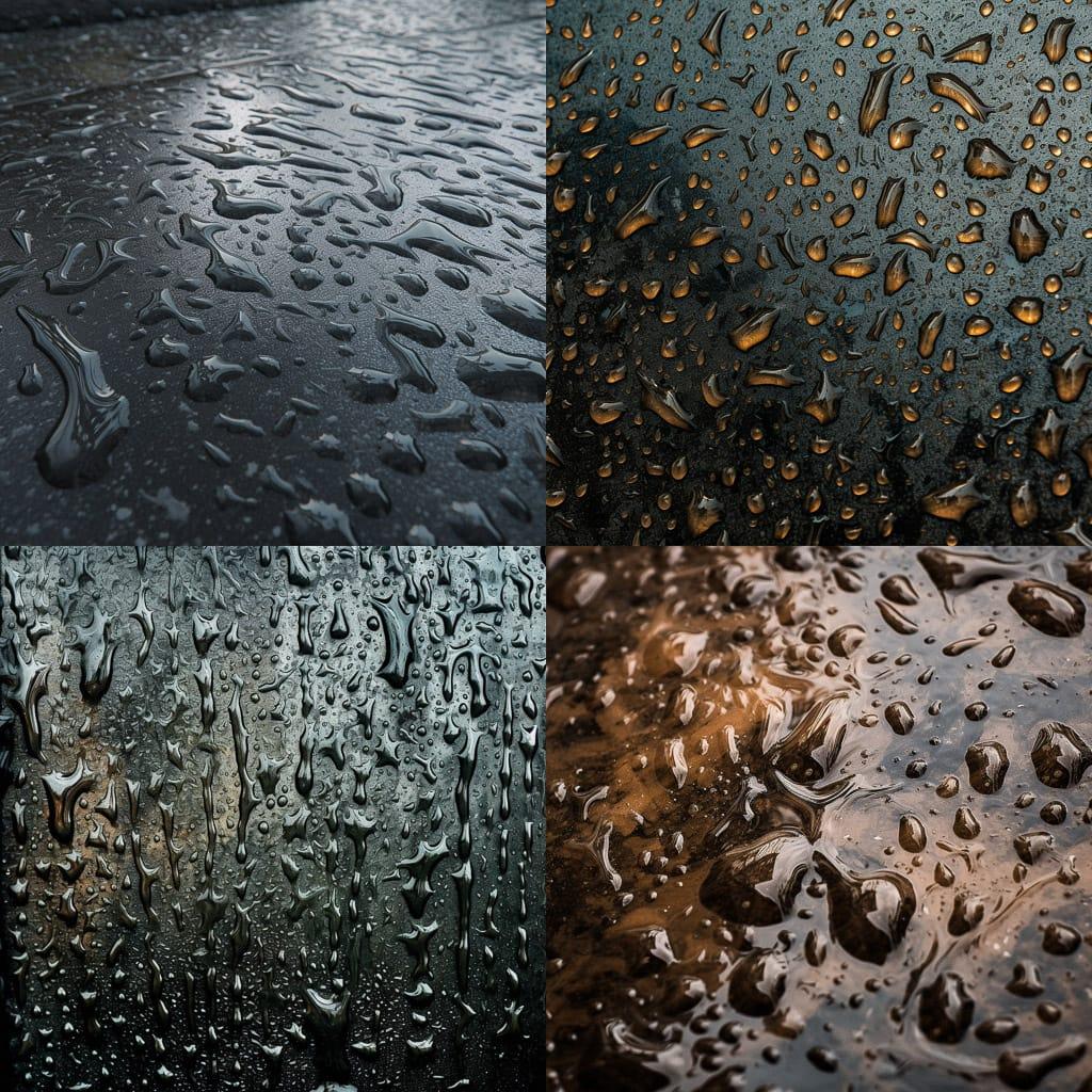 Wet texture style, Midjourney V5, render 1 of 4