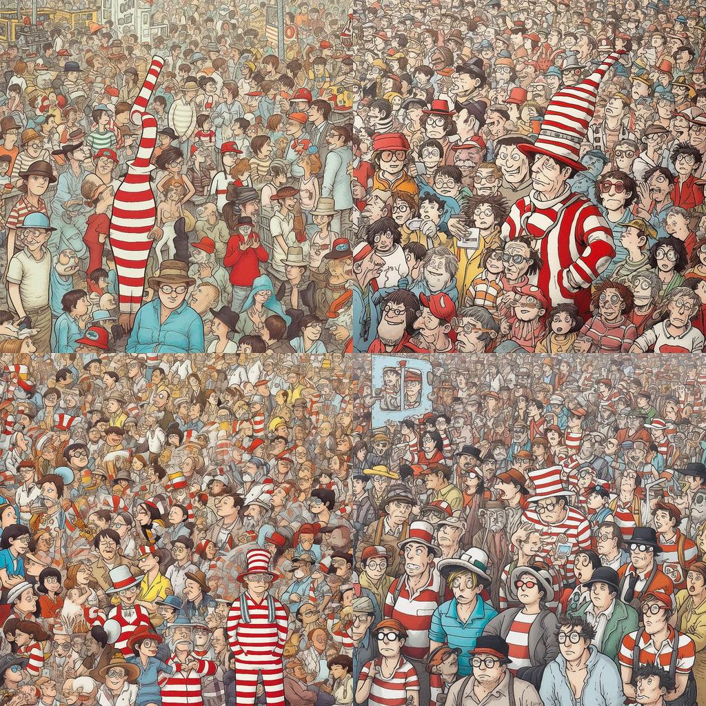 Where is Waldo style, Midjourney V5, render 1 of 4