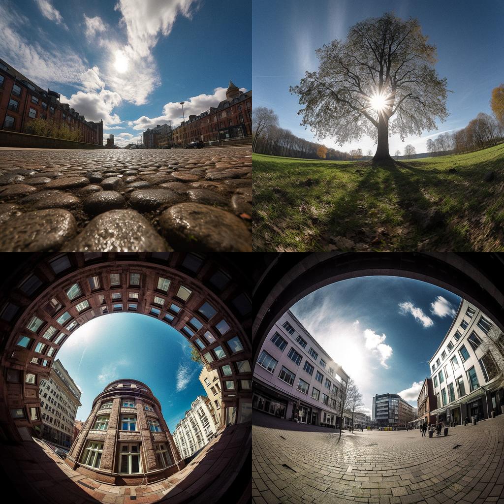 Wide angle lens style, Midjourney V5, render 1 of 4