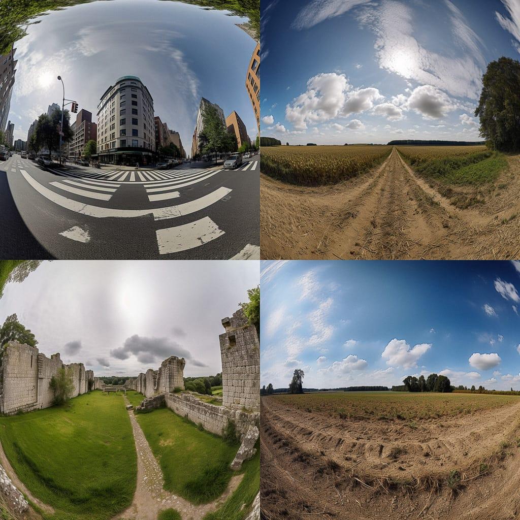 Wide-angle view style, Midjourney V5, render 1 of 4