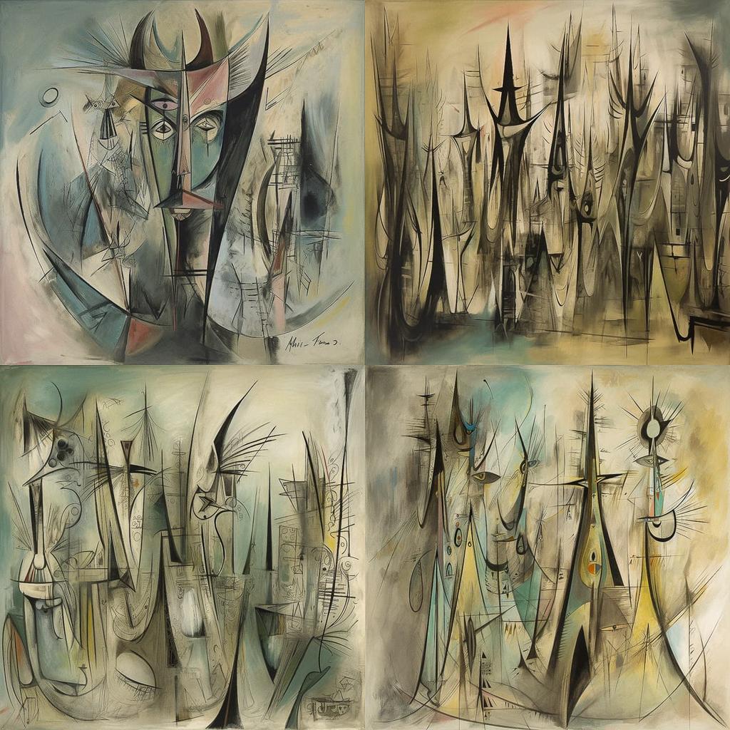 Wilfredo Lam style, Midjourney V5, render 1 of 4
