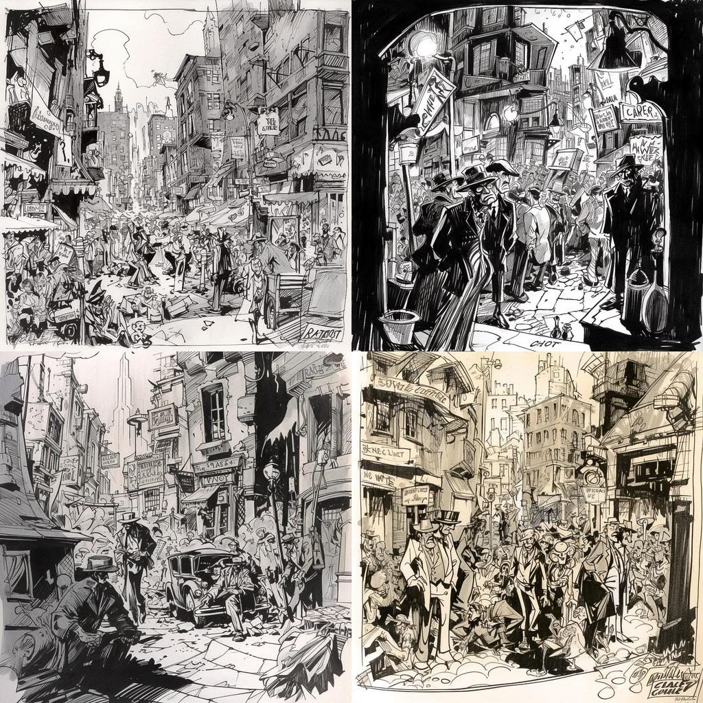 Will Eisner style, Midjourney V5, render 1 of 4