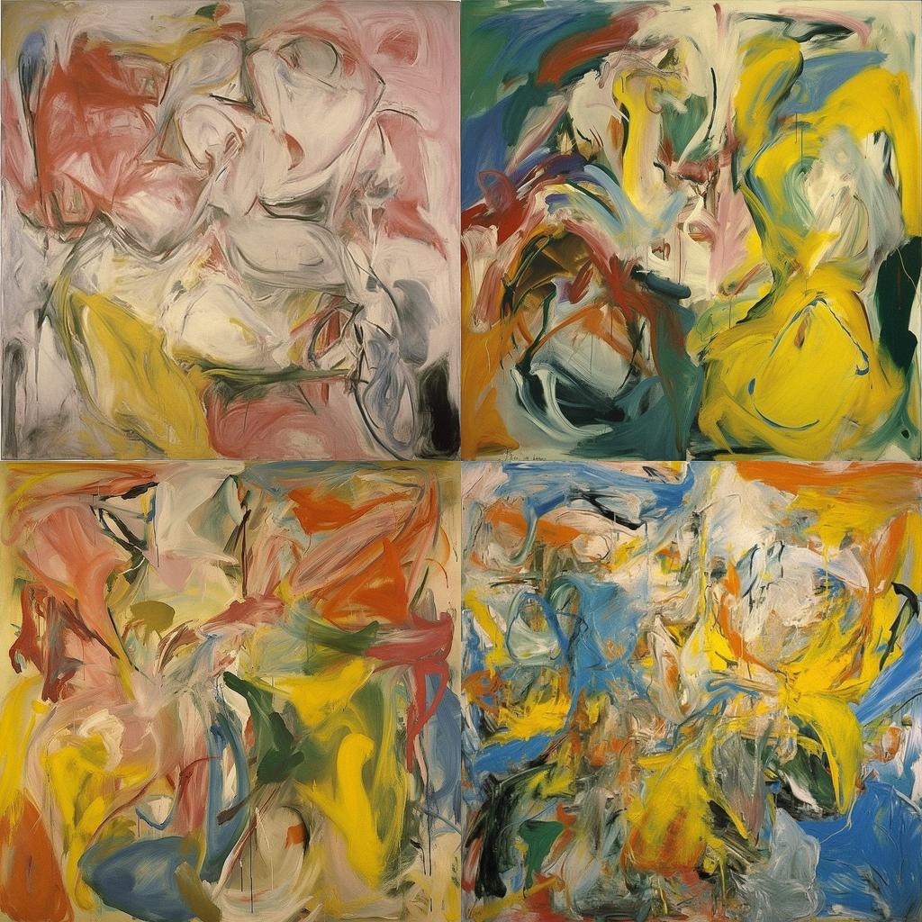 Willem de Kooning style, Midjourney V5, render 1 of 4