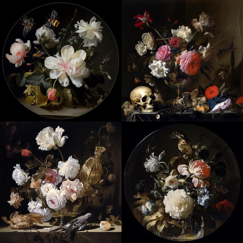 Willem van Aelst style, Midjourney V5, render 1 of 4