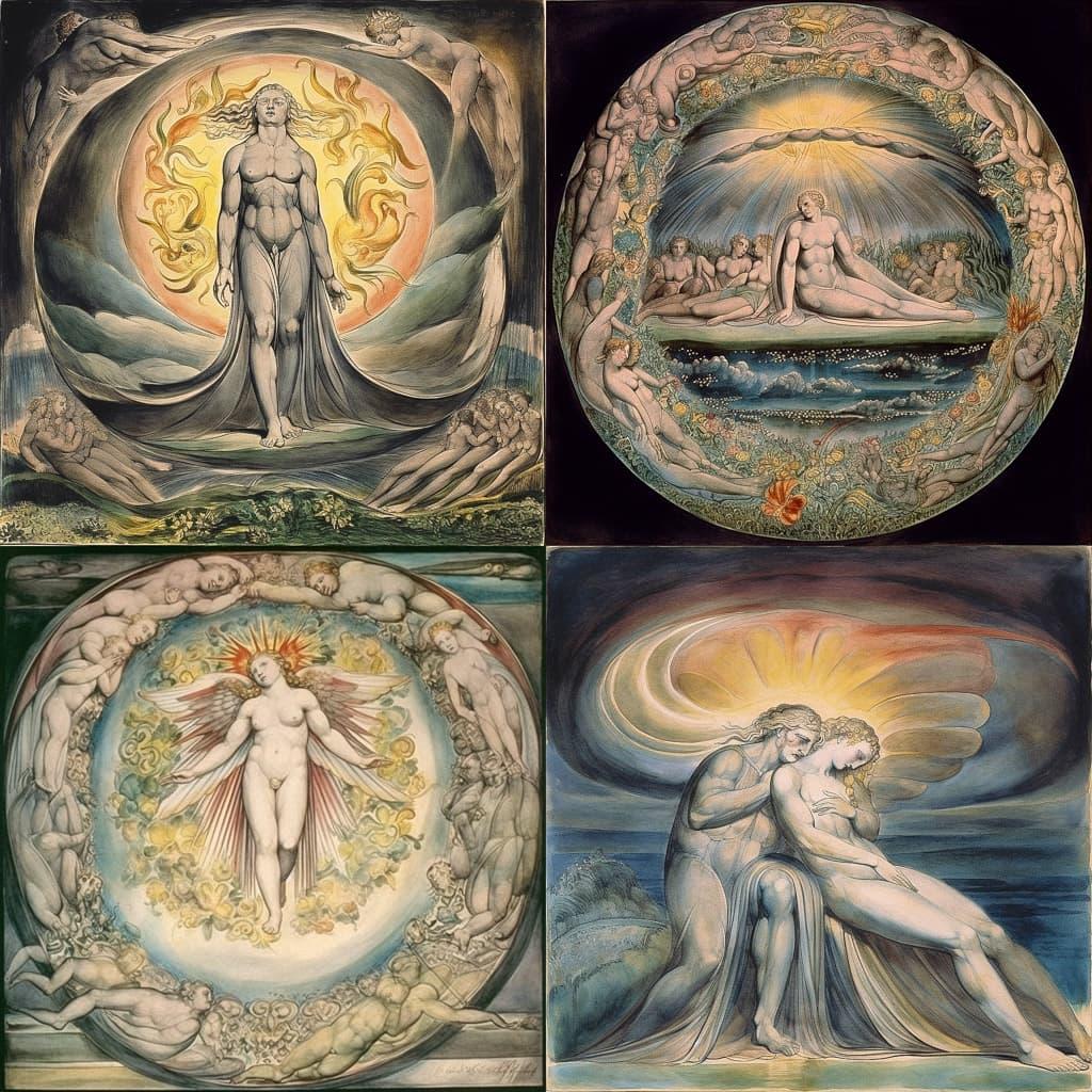 William Blake style, Midjourney V5, render 1 of 4