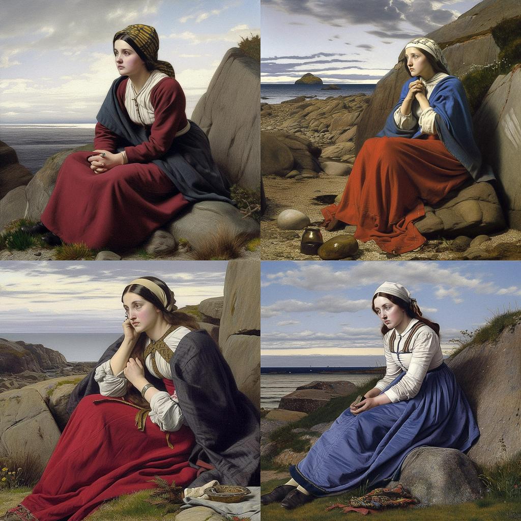 William Dyce style, Midjourney V5, render 1 of 4