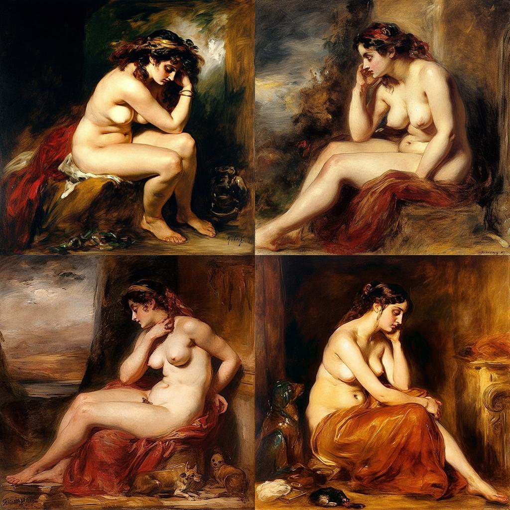 William Etty style, Midjourney V5, render 1 of 4