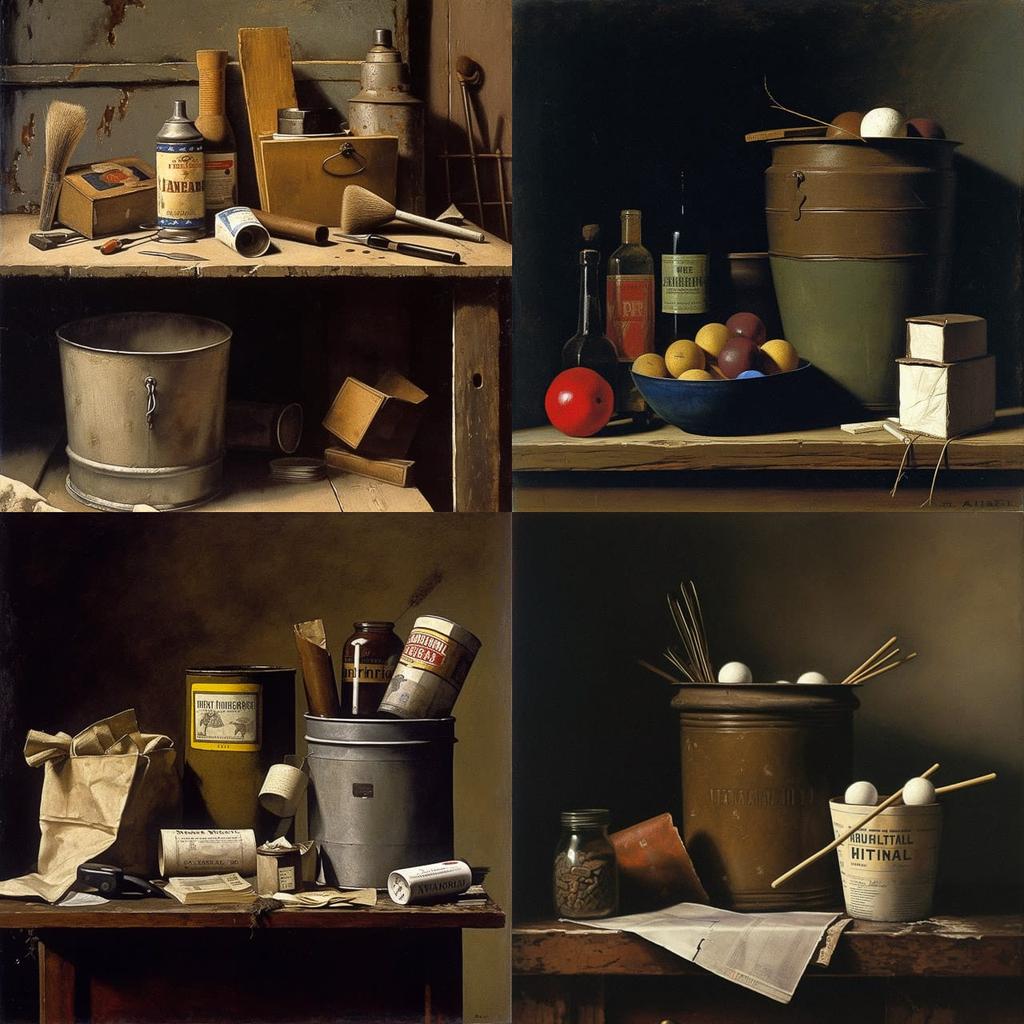 William Harnett style, Midjourney V5, render 1 of 4