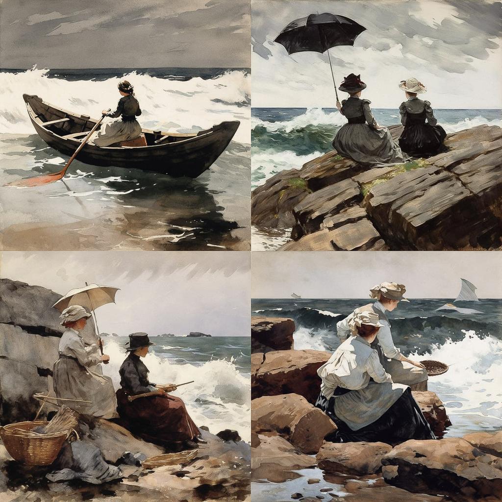Winslow Homer style, Midjourney V5, render 1 of 4