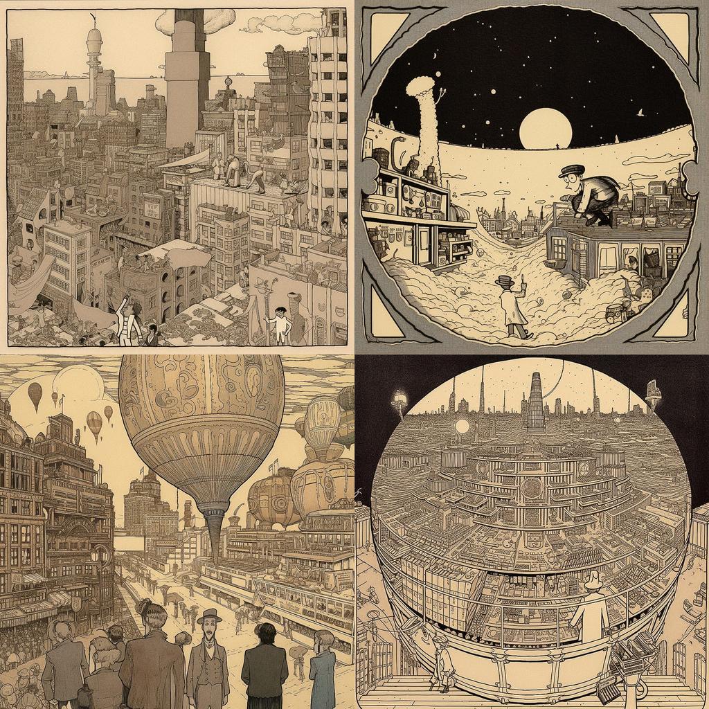 Winsor McCay style, Midjourney V5, render 1 of 4