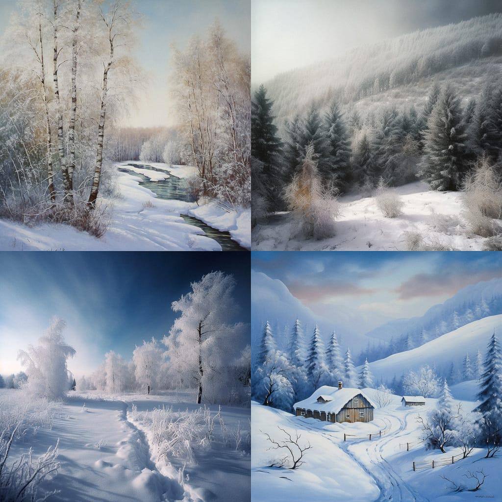Winter style, Midjourney V5, render 1 of 4
