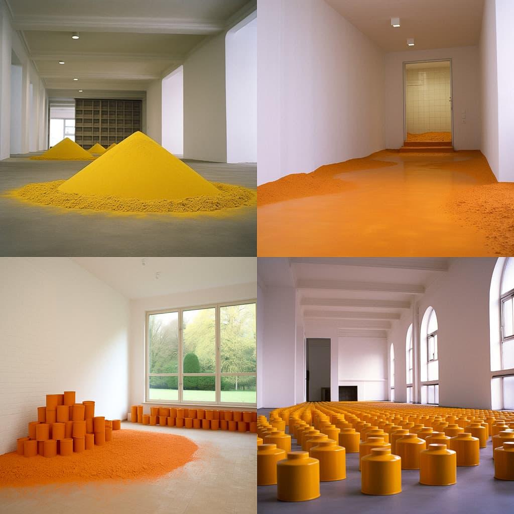 Wolfgang Laib style, Midjourney V5, render 1 of 4