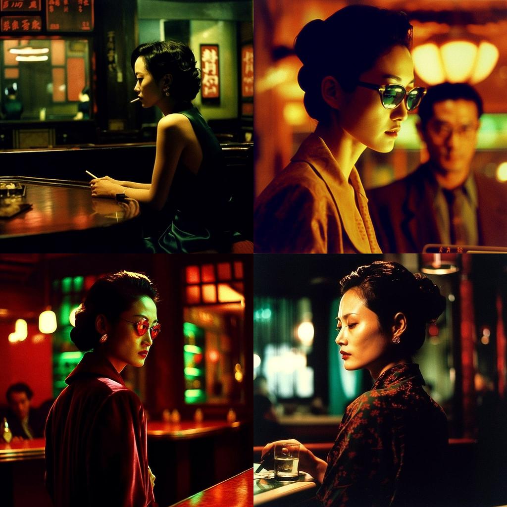 Wong Kar-wai style, Midjourney V5, render 1 of 4