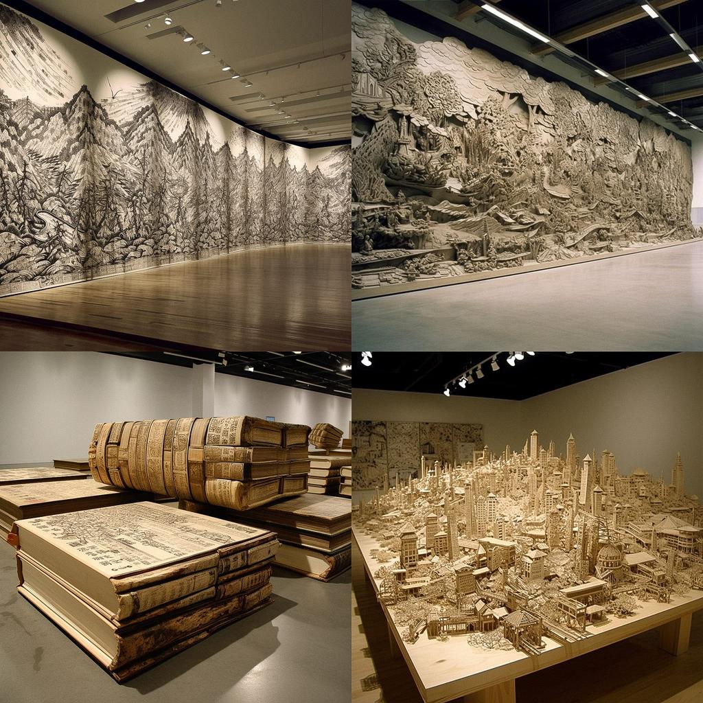 Xu Bing style, Midjourney V5, render 1 of 4