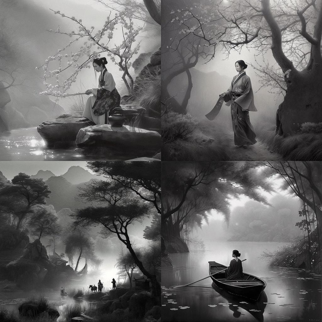 Yang Yongliang style, Midjourney V5, render 1 of 4