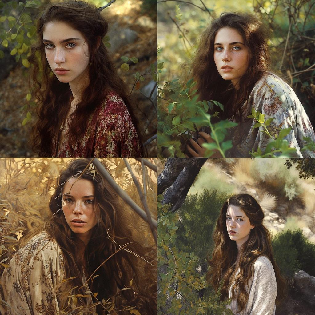 Yigal Ozeri style, Midjourney V5, render 1 of 4