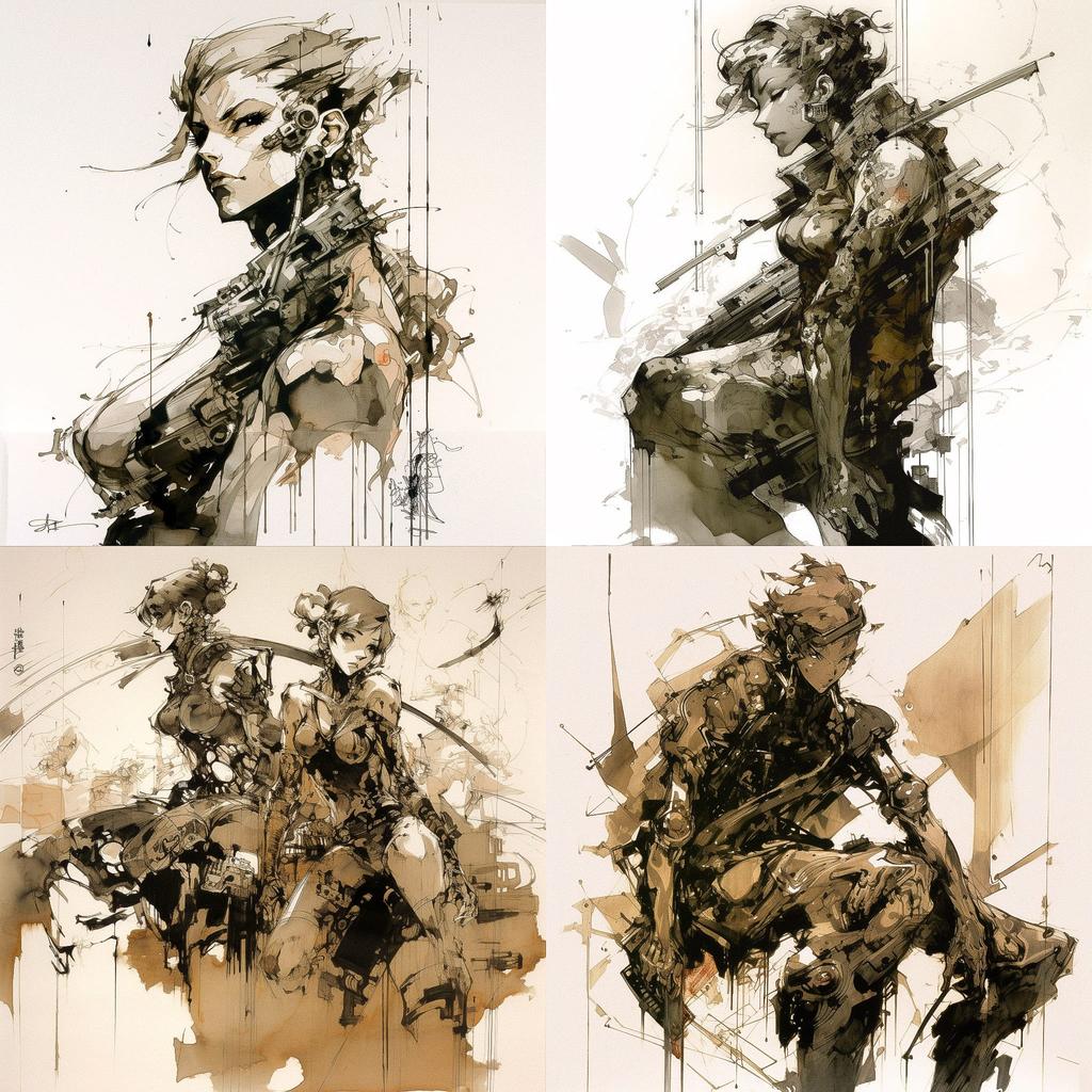 Yoji Shinkawa style, Midjourney V5, render 1 of 4