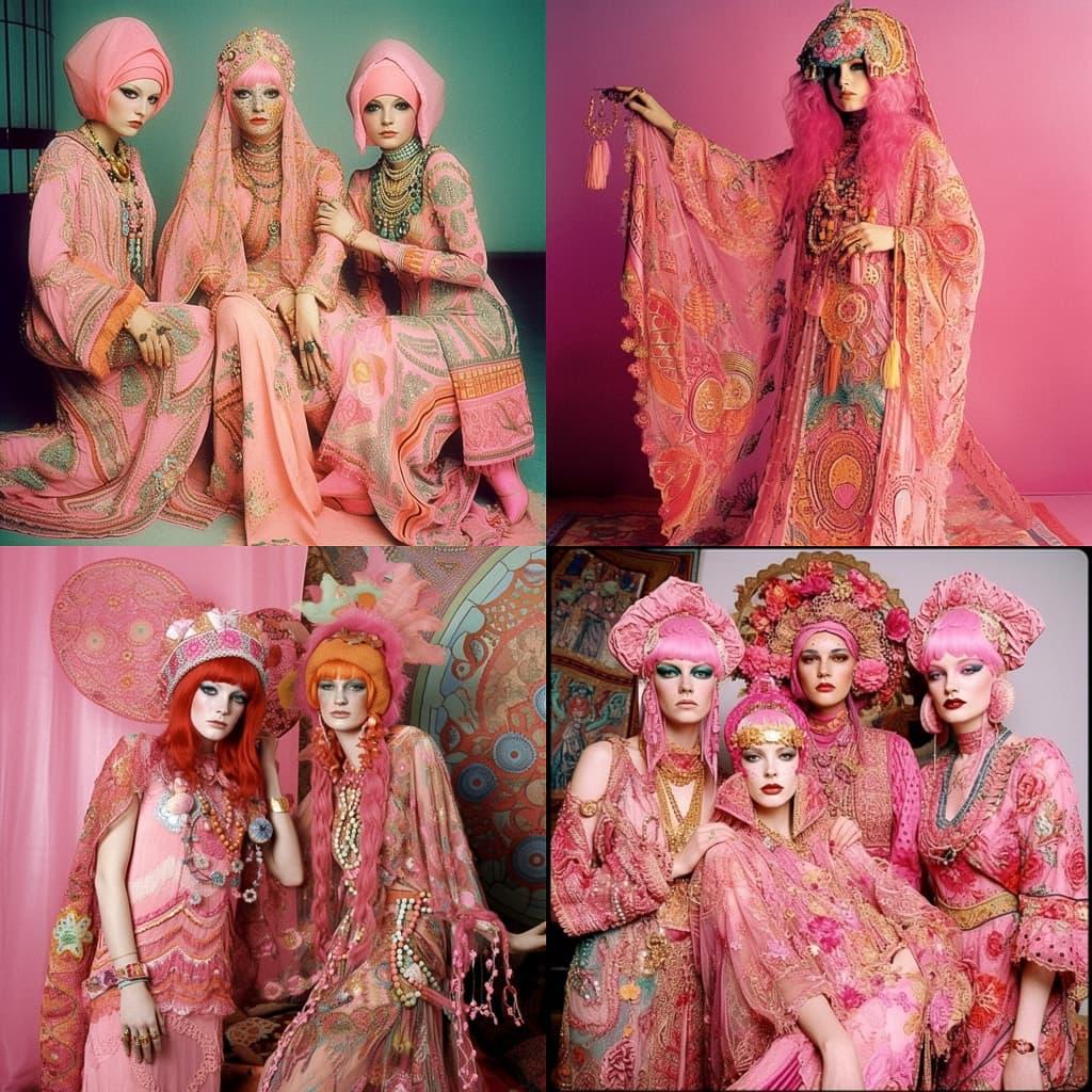 Zandra Rhodes style, Midjourney V5, render 1 of 4