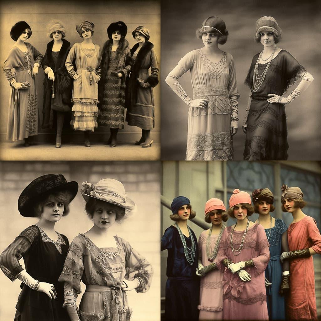 1910s fashion style, Midjourney V5.1, render 1 of 4