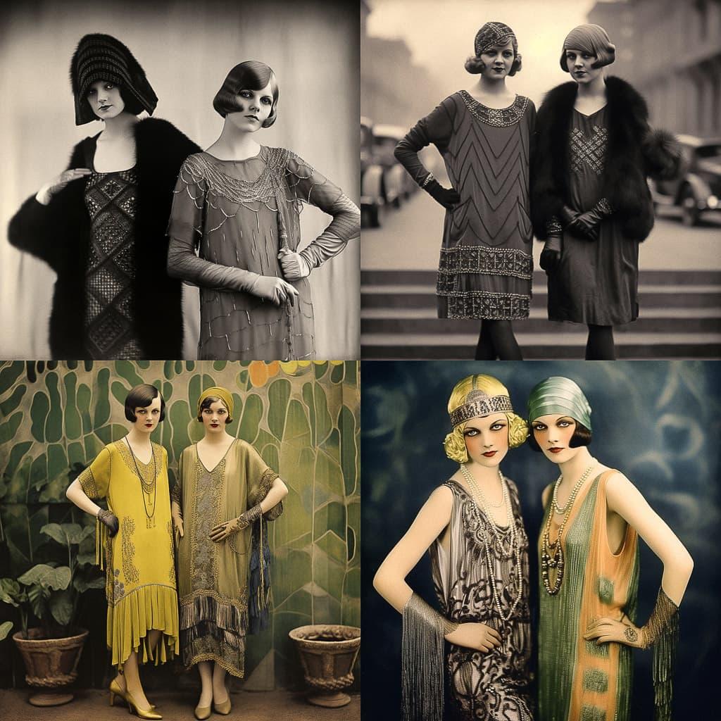 1920s fashion style, Midjourney V5.1, render 1 of 4