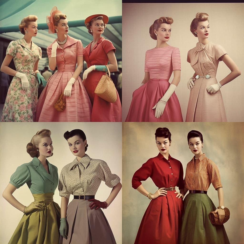 1950s fashion style, Midjourney V5.1, render 1 of 4