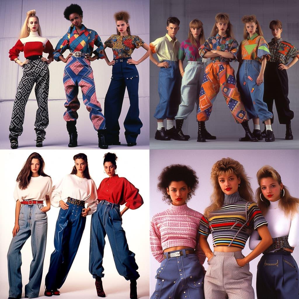 1990s fashion style, Midjourney V5.1, render 1 of 4