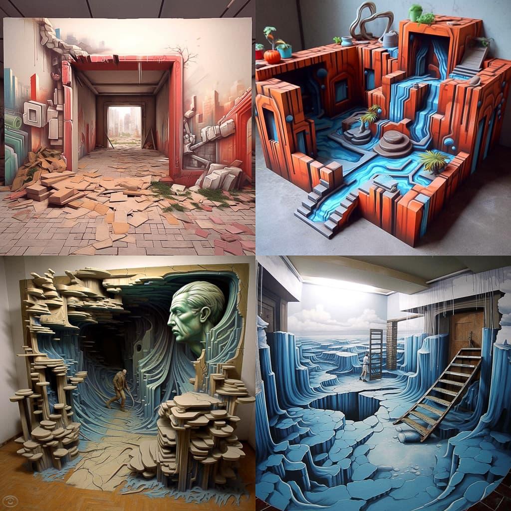 3D graffiti style, Midjourney V5.1, render 1 of 4