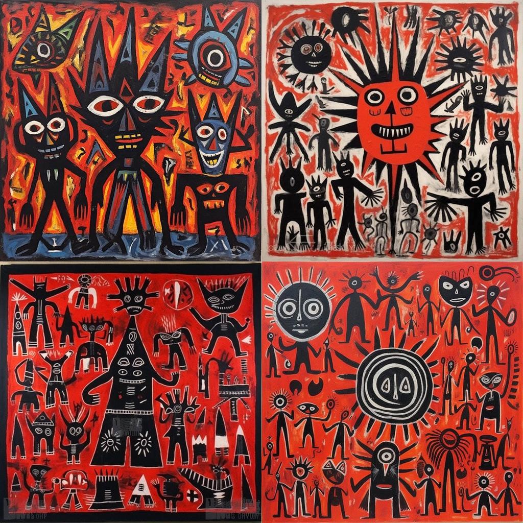A. R. Penck style, Midjourney V5.1, render 1 of 4