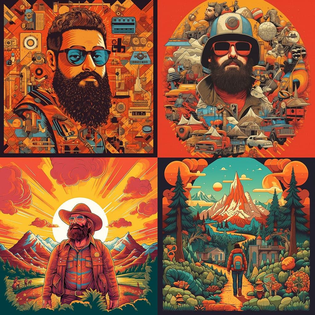 Aaron James Draplin style, Midjourney V5.1, render 1 of 4