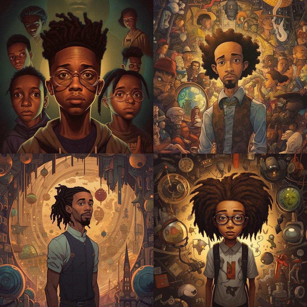 Aaron McGruder style, Midjourney V5.1, render 1 of 4