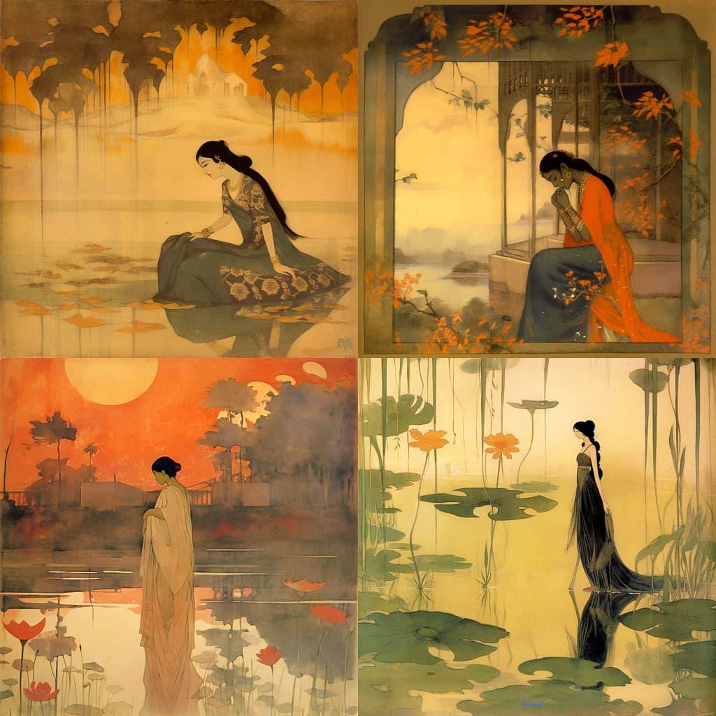 Abanindranath Tagore style, Midjourney V5.1, render 1 of 4
