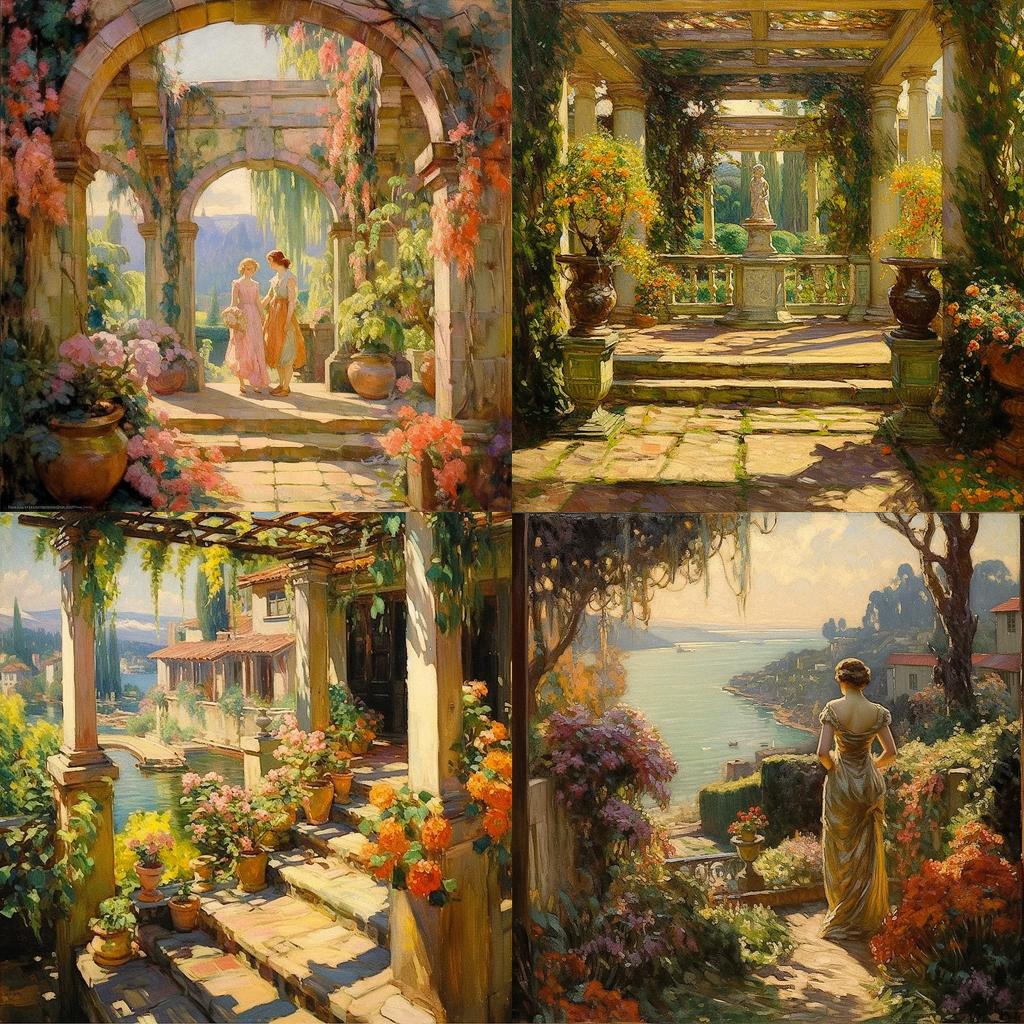 Abbott Fuller Graves style, Midjourney V5.1, render 1 of 4