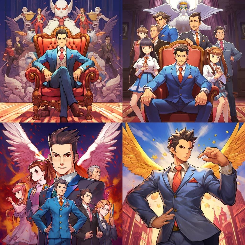 Ace Attorney style, Midjourney V5.1, render 1 of 4