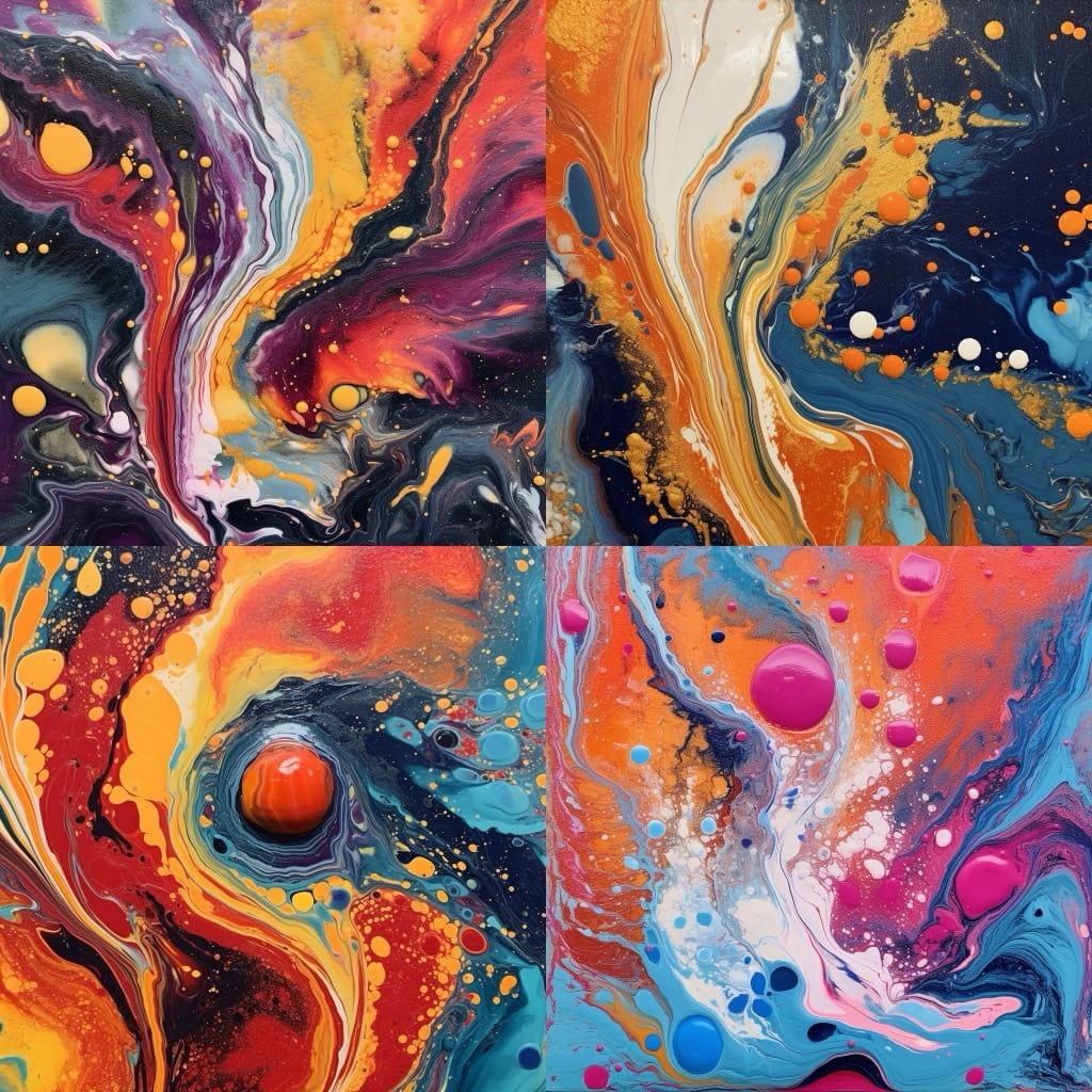 Acrylic pour style, Midjourney V5.1, render 1 of 4