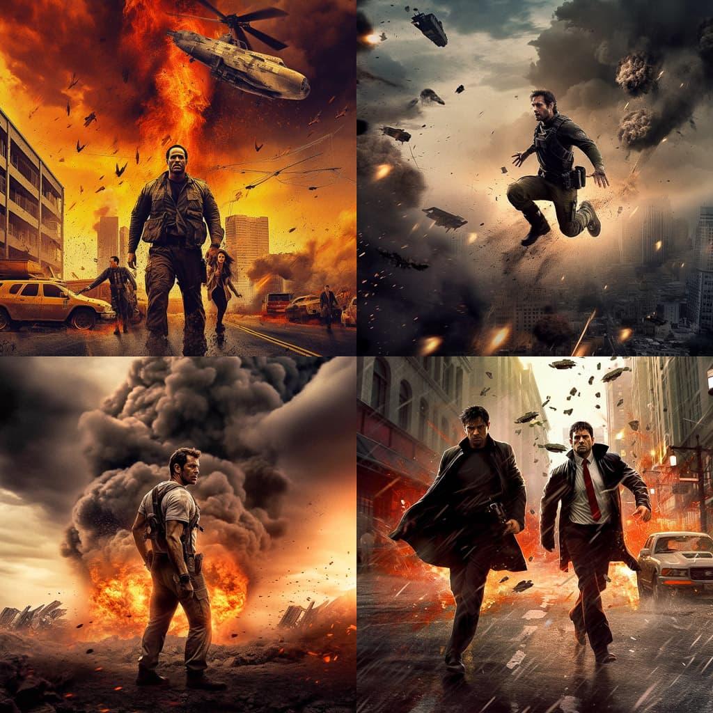 Action movie style, Midjourney V5.1, render 1 of 4