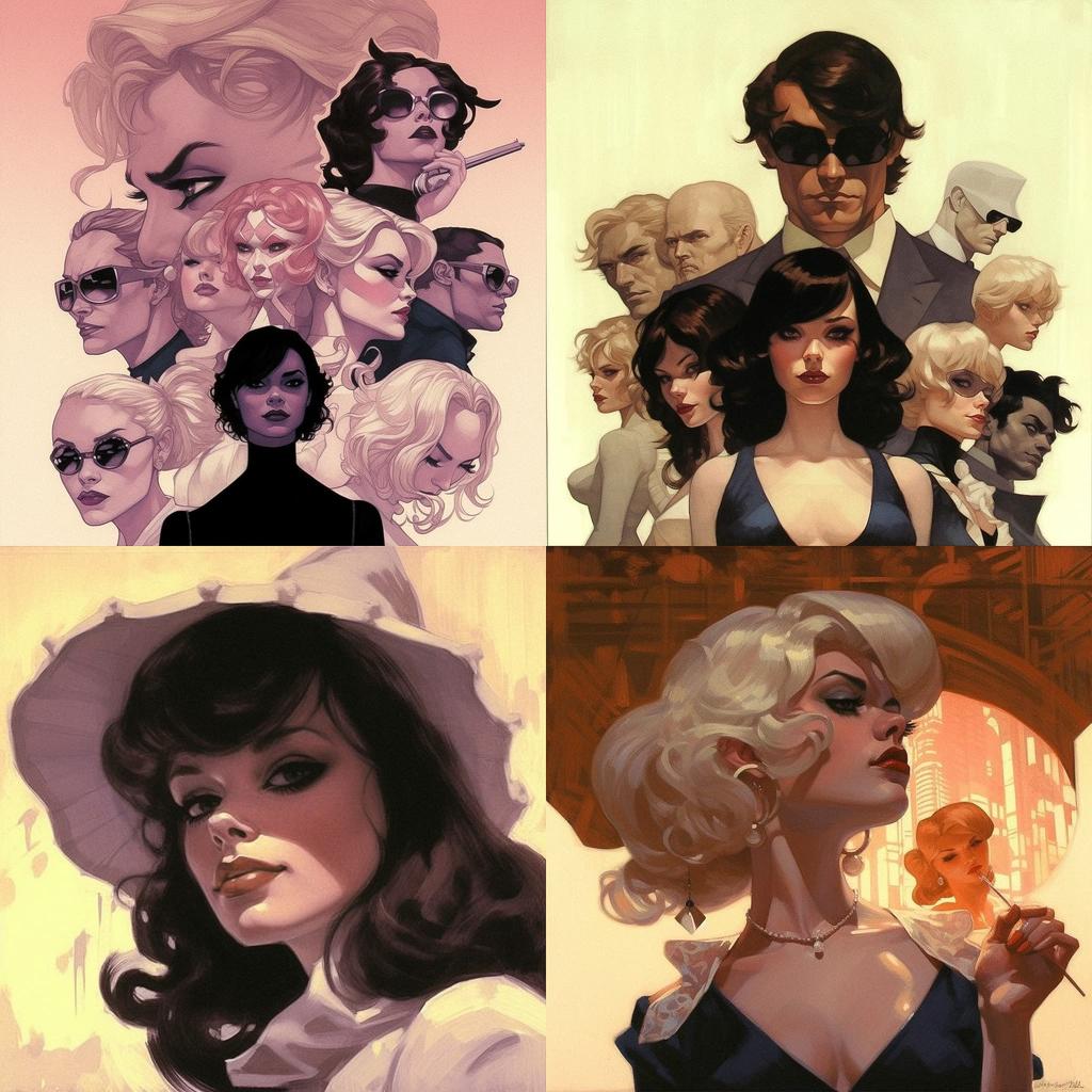 Adam Hughes style, Midjourney V5.1, render 1 of 4